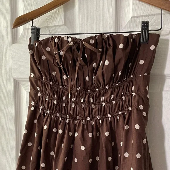 The Somerset Strapless polka Dot Maxi Dress - Picture 5 of 13